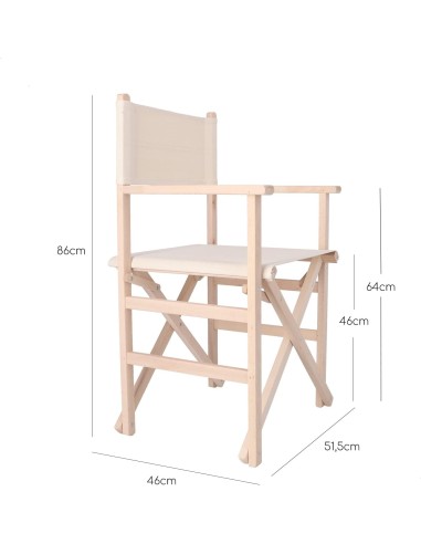 silla plegable director madera de haya natural sin barniz