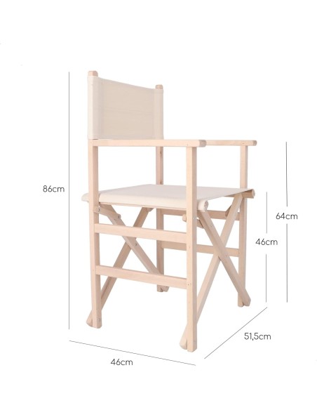 silla plegable director madera de haya natural sin barniz
