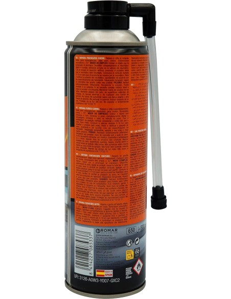 GARLEY Repara Pinchazos Coche - ¡Solución rápida y fácil! 650cc - 500