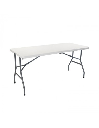 Mesa Plegable Jardín Blanca 150 cm - ¡Ideal para Espacios Pequeños!