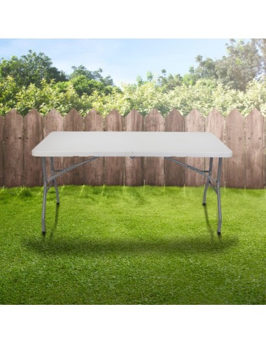 Mesa Plegable Jardín Blanca 150 cm - ¡Ideal para Espacios Pequeños!