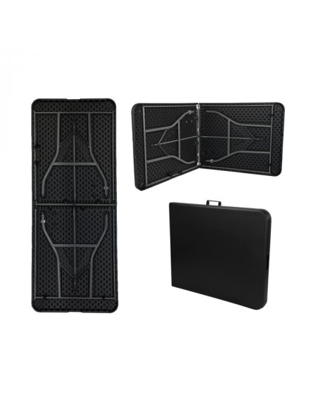 Mesa Plegable Jardín Negra 180 cm - ¡Elegancia para tu Exterior!