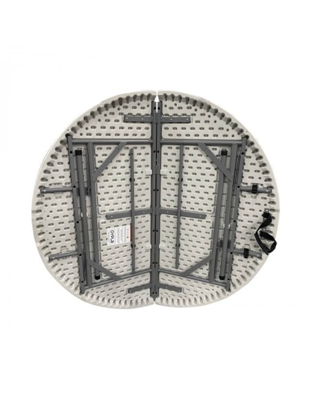 Mesa Plegable Redonda Jardín Granito Blanco 150 cm - ¡Elegancia