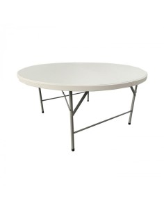 Mesa Plegable Redonda Jardín Granito Blanco 120 cm - ¡Perfecta