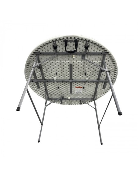 Mesa Plegable Redonda Jardín Granito Blanco 120 cm - ¡Perfecta