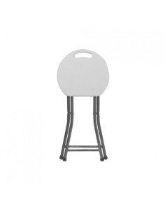 Taburete Plegable Redondo Blanco - ¡Asientos Adicionales al Instante!