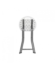 Taburete Plegable Redondo Blanco - ¡Asientos Adicionales al Instante! 2