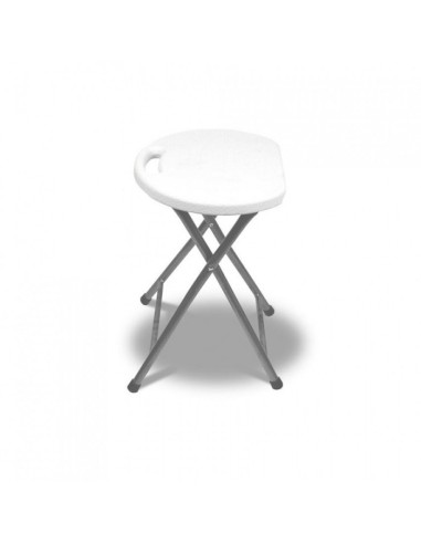 Taburete Plegable Redondo Blanco - ¡Asientos Adicionales al Instante!