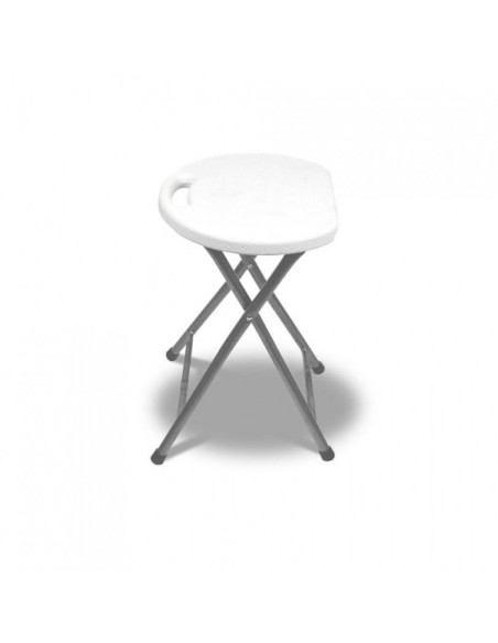 Taburete Plegable Redondo Blanco - ¡Asientos Adicionales al Instante!