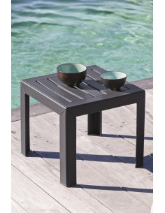Mesa Auxiliar Jardín Grosfillex Miami Antracita 40 cm 2