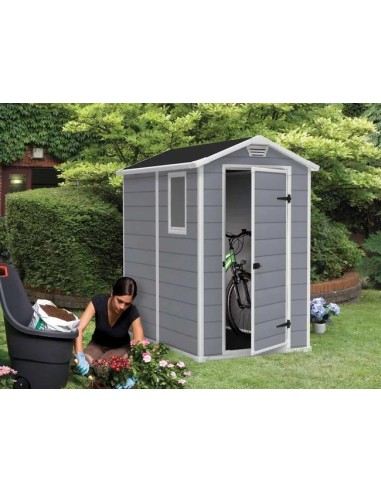 caseta de resina para jardín con suelo