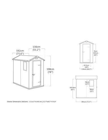 caseta de resina para jardín con suelo