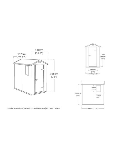 caseta de resina para jardín con suelo