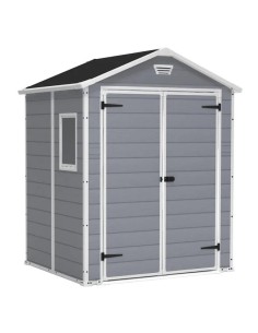 Caseta de resina exterior con suelo incluido, rejilla y ventana