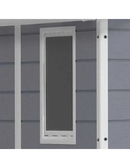 Caseta de resina exterior con suelo incluido, rejilla y ventana