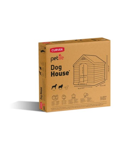 Caseta de resina para perros grandes en color chocolate