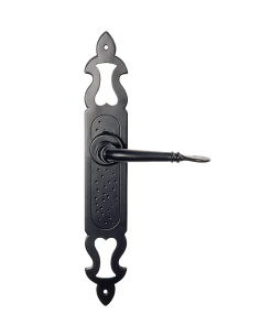 Manivela Trébol Forjado: Elegancia Rústica para Puertas