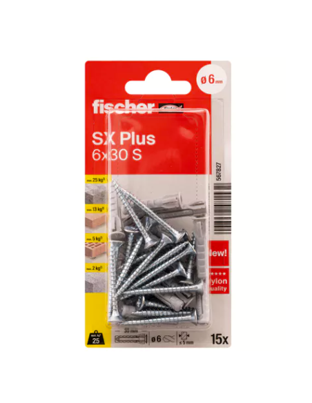 Tacos Fischer SX Plus S 6x30: ¡Para todas tus fijaciones!