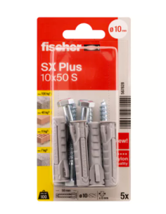 Tacos Fischer SX Plus S 10x50: Fijación Segura en Múltiples Materiales