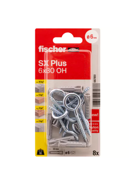 Fischer SX Plus 6x30 HC: Ideal para Fijaciones en Materiales Huecos