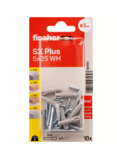 Fischer SX Plus 5x25 con Alcayata: Fijación rápida y segura
