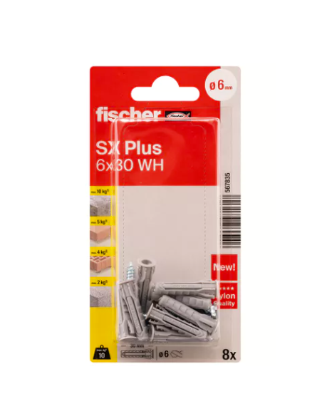 Fischer SX Plus 6x30 con Alcayata: Fijación rápida y segura