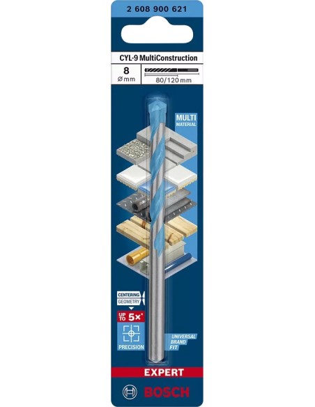 Broca Multiuso Bosch CYL-9 8x120mm: Perforación Versátil