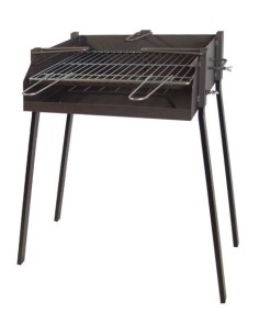 Barbacoa cuadrada Imex El Zorro 71585 con soporte para paella al aire libre.
