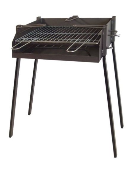 Barbacoa cuadrada Imex El Zorro 71585 con soporte para paella al aire libre.