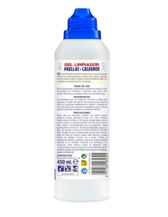 Vista frontal del envase de 450 ml de Asevi Gel Limpiador para paellas y calderos. 2