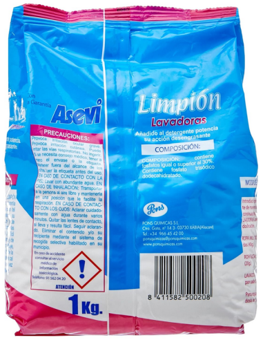 Asevi - Limpion Lavadoras 1 kg