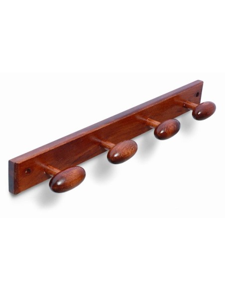 BRINOX Perchero Madera 4 Pomos Oval Sapeli - Elegante y Funcional