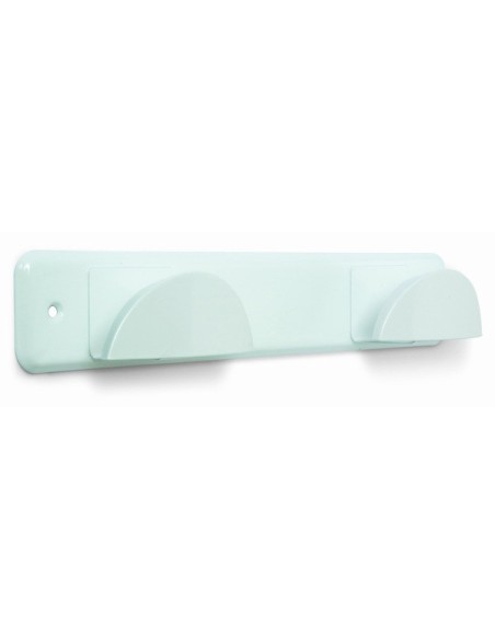 BRINOX Perchero "Media Luna" 2 Brazos Acero Lacado Blanco - Moderno y
