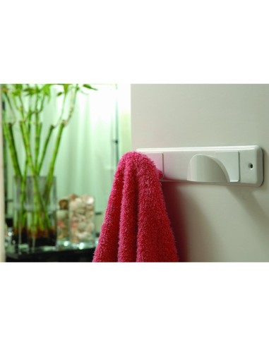 BRINOX Perchero "Media Luna" 2 Brazos Acero Lacado Blanco - Moderno y