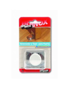 BRINOX Retenedor Inox y Tope Adhesivo Blanco - Fácil Instalación