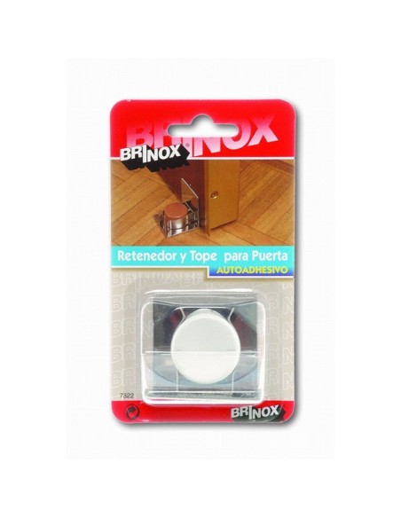 BRINOX Retenedor Inox y Tope Adhesivo Blanco - Fácil Instalación