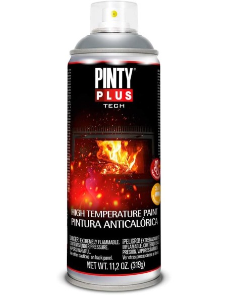 PINTYPLUS Pintura Spray Anticalórica Plata 400 ML - Alta Resistencia