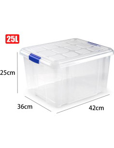Caja de almacenaje transparente 25L 2