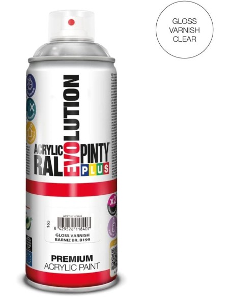 Pinty Color Spray Transparente Brillante 400 ml| Evolution BR. B199