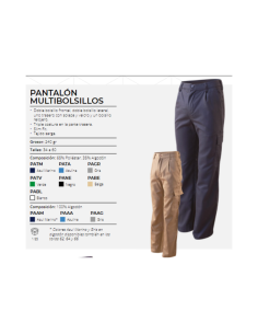 pantalon de vestuario laboral color gris y beige 2