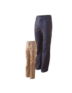 pantalon de vestuario laboral color gris y beige