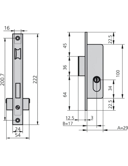 CVL - Cerradura 1975a/5 carpintería metálica