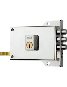 YALE - Cerradura de sobreponer 7A Mano Derecha Hierro Niquelado 60mm