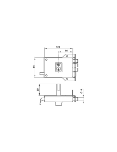 YALE - Cerradura de sobreponer 7A Mano Derecha Hierro Niquelado 60mm 2