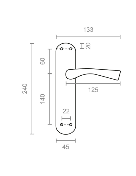 Micel Juego de Manilla Aluminio Níquel Satinado - Modelo 07074