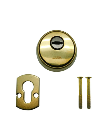 MICEL Escudo de Seguridad ES01 63 MM Latón Satinado - Protección