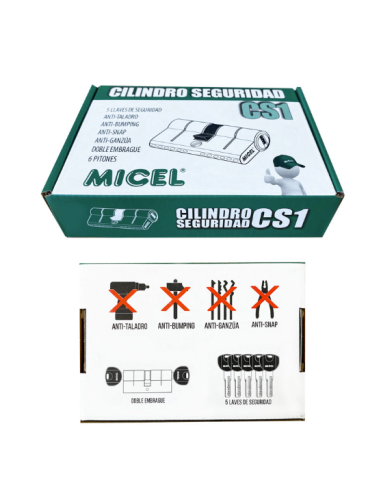 MICEL Cilindro de Seguridad CSO1 L15 30x30 MM Níquel - Alta Protección