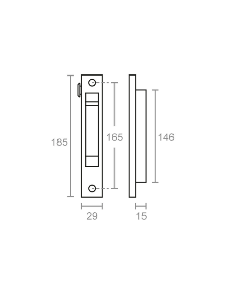 MICEL Juego de Cierre para Puerta Corredera de Aluminio Negro - Seguro