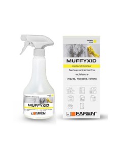 Botella de FAREN Muffyxid 500ml, eliminador de moho para baños, cocinas y exteriores.