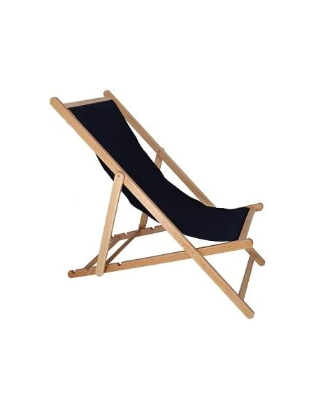 Hamaca sin brazos Aranaz Sunset Tradi con lona azul marino y estructura de madera.